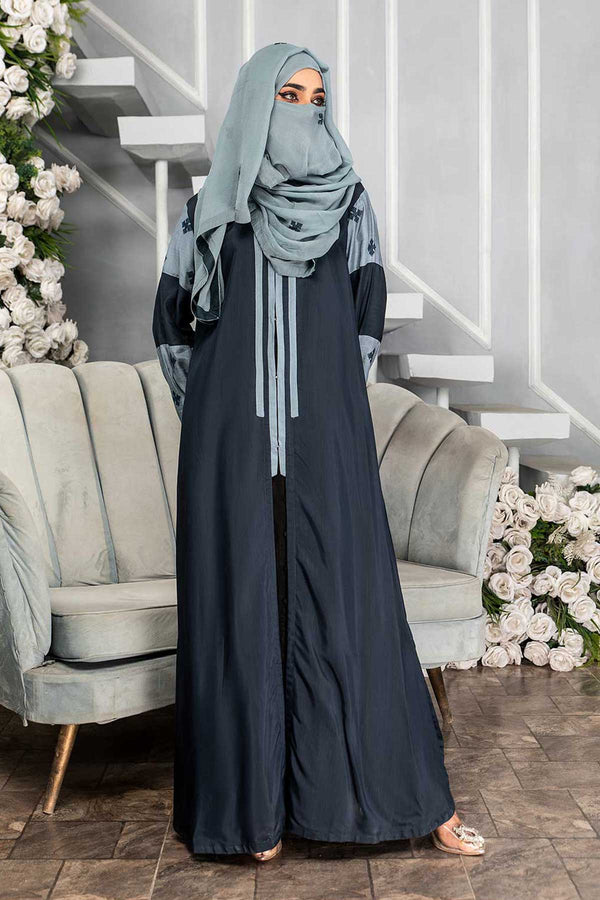 Dua Abaya Women's Beautiful Nida Frill Fabric New Style Abaya Burqa With  Hijab (Grey, DA132)
